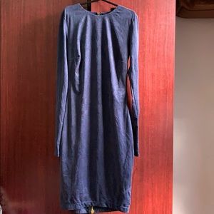 Hot Miami Styles Small Navy Velvet Midi Dress